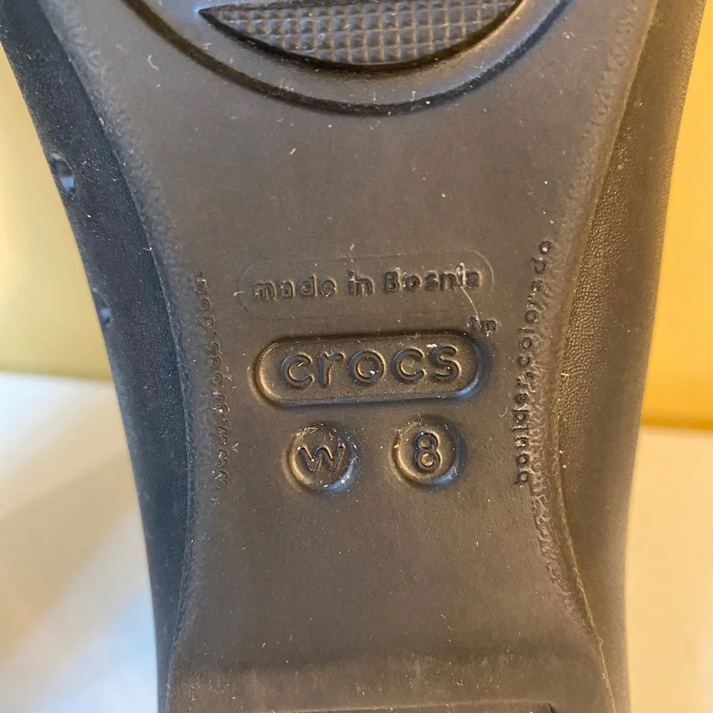 BLACK CROCS BALLET FLATS SIZE 8 - EXCELLENT CONDITION - Picture 7 of 7